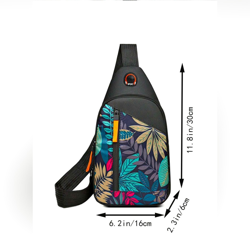 Leaf Pattern Sling Bag